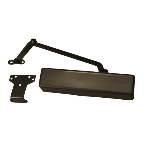 LCN 1461-HD/PA 695 FC Grade 1 Tri Mount Surface Closer Push or Pull Side Double Lever Arm Heavy Duty Full Plastic Cover 180 Deg Swing With Parallel Arm Bracket Dark Bronze Painted Finish Non-Handed 1461-HD/PA 695 FC