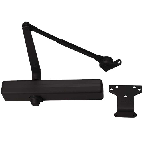 LCN 1461-Hw/PA 693 DS Grade 1 Tri Mount Surface Closer Push or Pull Side Double Lever Arm Friction Hold Open Hold Open Designer Metal Cover 180 Deg Swing With Parallel Arm Bracket Black Painted Finish Non-Handed 1461-Hw/PA 693 DS