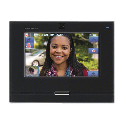 Aiphone IX-MV7-B SIP Compatible IP Video Master Station 7 Touchscreen and Hands-free Black