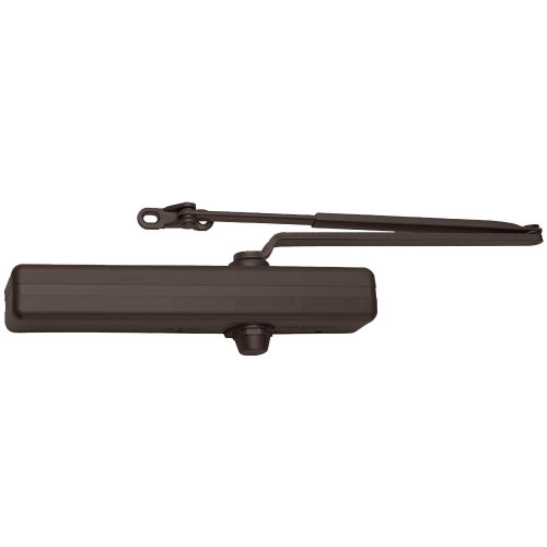 LCN 1461-REG 695 DEL Grade 1 Regular or Top Jamb Surface Closer Push or Pull Side Double Lever Arm Regular Slim Plastic Cover 180 Deg Swing Delayed Action Dark Bronze Painted Finish Non-Handed 1461-REG 695 DEL