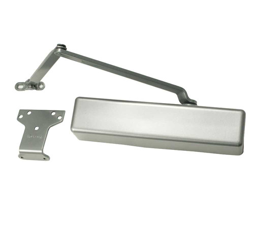 LCN 1461-RW/PA 689 DEL FC Grade 1 Tri Mount Surface Closer Push or Pull Side Double Lever Arm Regular Full Plastic Cover 180 Deg Swing With Parallel Arm Bracket Delayed Action Aluminum Painted Finish Non-Handed 1461-RW/PA 689 DEL FC