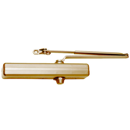 LCN 1461-RW/PA 696 FC Grade 1 Tri Mount Surface Closer Push or Pull Side Double Lever Arm Regular Full Plastic Cover 180 Deg Swing With Parallel Arm Bracket Satin Brass Painted Finish Non-Handed