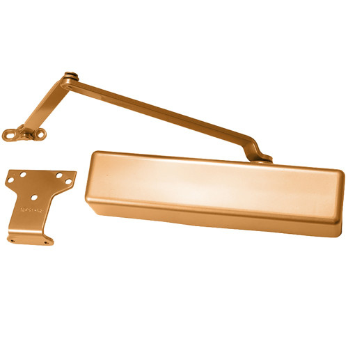 LCN 1461-RW/PA 691 DEL Grade 1 Tri Mount Surface Closer Push or Pull Side Double Lever Arm Regular Slim Plastic Cover 180 Deg Swing With Parallel Arm Bracket Delayed Action Light Bronze Painted Finish Non-Handed