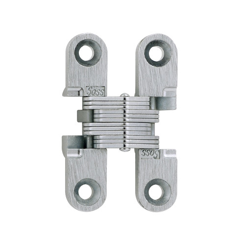 SOSS 101CUS26D Invisible Hinge 1-11/16 1 Pair Carded 1/2-5/8 Minimum Door Thickness Satin Chrome Finish