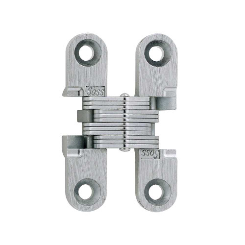 SOSS 101CUS26D Invisible Hinge 1-11/16 1 Pair Carded 1/2-5/8 Minimum Door Thickness Satin Chrome Finish 101CUS26D