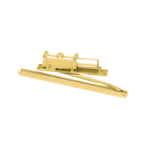 LCN 2014-STD RH 696 Grade 1 Standard Single Lever Overhead Concealed Closer Hydraulic Slide Track In Header Mounting Slide Track Arm Standard with 180 Deg Swing Adjustable Backcheck Size 4 Brass Painted Finish Right Hand