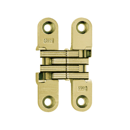 SOSS 204CUS4 Invisible Hinge 2-3/8 1 Pair Carded 3/4 Minimum Door Thickness Satin Brass