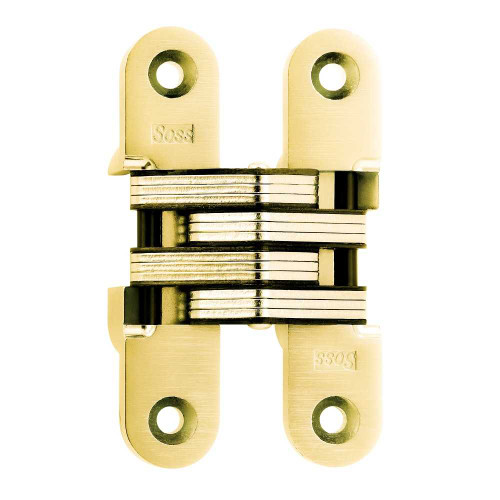 SOSS 216US3 216 Invisible Hinge 4-5/8 US3 216 Series 4-5/8 Invisible Hinge 1-3/8 Minimum Door Thickness Bright Brass 216US3