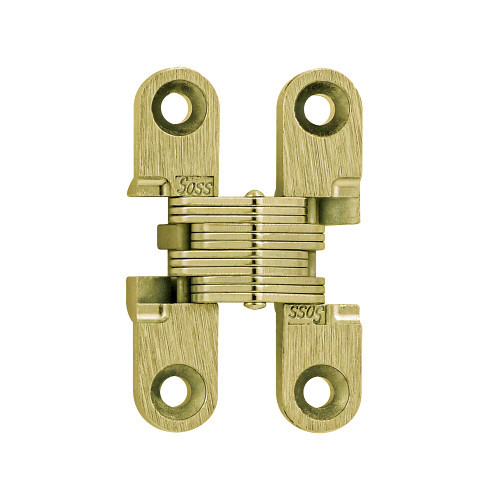 SOSS 101CUS4 Invisible Hinge 1-11/16 1 Pair Carded 1/2-5/8 Minimum Door Thickness Satin Brass Finish