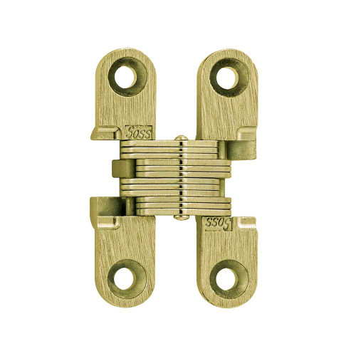 SOSS 101CUS4 Invisible Hinge 1-11/16 1 Pair Carded 1/2-5/8 Minimum Door Thickness Satin Brass Finish 101CUS4