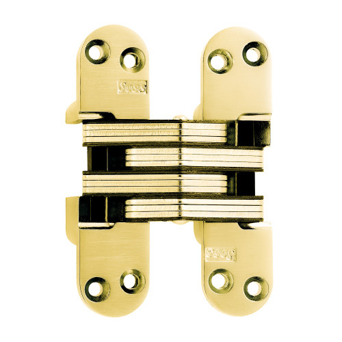 SOSS 218US3 218 Invisible Hinge 4-5/8 US3 218 Series 4-5/8 Invisible Hinge 1-3/4 Minimum Door Thickness Bright Brass