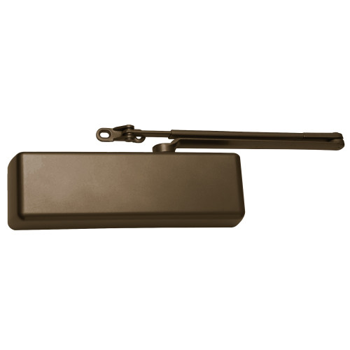 LCN 4031-REG 695 Grade 1 Door Closer Regular Arm Pull Side Mounting 180 Degree Swing Adjustable Size 1 to 4 Set to 3 Plastic Cover Non-Handed Dark Bronze Painted Finish
