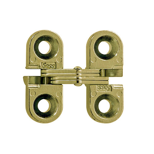 SOSS 100CUS4 Invisible Hinge 1 1 Pair Carded 1/2-5/8 Minimum Door Thickness Satin Brass Finish