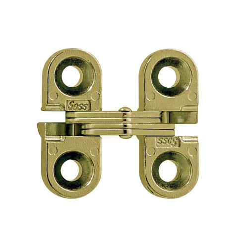 SOSS 100CUS4 Invisible Hinge 1 1 Pair Carded 1/2-5/8 Minimum Door Thickness Satin Brass Finish 100CUS4
