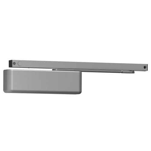 LCN 4040SE-LONG 120V 689 Grade 1 Surface Door Closer Slide Track Arm Long with Hold Open 110 Deg Hold Plastic Cover 120V Aluminum Painted Finish Non-Handed 4040SE-LONG 120V 689