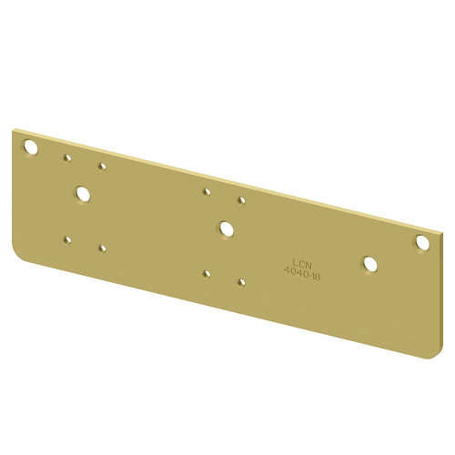 LCN 4040XP-18 696 Drop Plate Required for Hinge-Side Mount Where Top Rail is Less than 3-3/4 Brass Finish