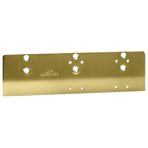 LCN 4040XP-18G 696 Drop Plate Locates Top Jamb Mounted Closer Flush with Top of Head Frame Face in Flush Ceiling Condition Brass Finish