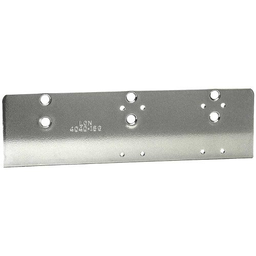 LCN 4040XP-18G 652 Drop Plate Locates Top Jamb Mounted Closer Flush with Top of Head Frame Face in Flush Ceiling Condition Satin Chrome Finish 4040XP-18G 652