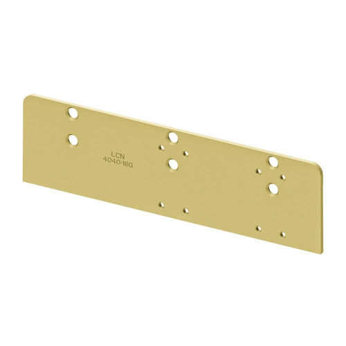 LCN 4040XP-18G 633 Drop Plate Locates Top Jamb Mounted Closer Flush with Top of Head Frame Face in Flush Ceiling Condition Satin Brass Finish 4040XP-18G 633