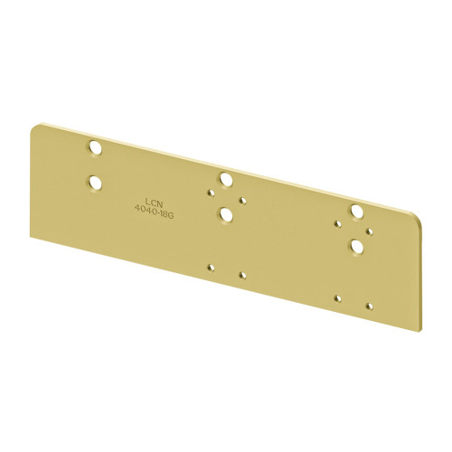 LCN 4040XP-18G 633 Drop Plate Locates Top Jamb Mounted Closer Flush with Top of Head Frame Face in Flush Ceiling Condition Satin Brass Finish