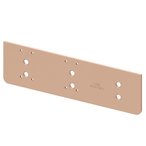 LCN 4040XP-18TJ 691 Drop Plate Centers Top Jamb Mounted Closer Vertically on Head Frame Where Face is Less than 3-1/2 Light Bronze Finish 4040XP-18TJ 691