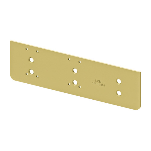 LCN 4040XP-18TJ 633 Drop Plate Centers Top Jamb Mounted Closer Vertically on Head Frame Where Face is Less than 3-1/2 Satin Brass Finish
