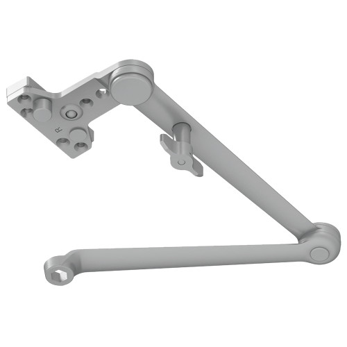 LCN 4040XP-3049CNS 689 Hold Open Cush Arm Hold Open Function with Templated Stop/Hold Open Points Handle Controls Hold Open Function Aluminum Finish Non-Handed