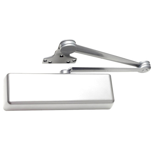 LCN 4040XP-EDA LH 651 Grade 1 Surface Door Closer Extra Duty Arm Push Side Mounting 180 Degree Swing Adjustable Size 1-6 Metal Cover Bright Chromium Plated Finish Left-Handed