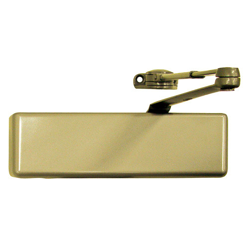 LCN 4040XP-H LH 633 Grade 1 Surface Door Closer Hold Open Arm Push or Pull Side Mounting 120 Degree Swing Adjustable Size 1-6 Metal Cover Satin Brass Finish Left-Handed