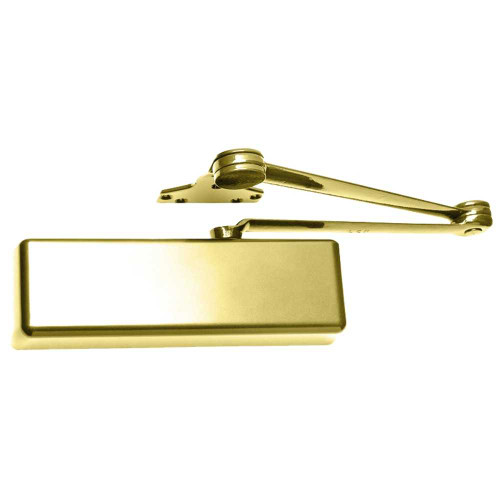 LCN 4040XP-HEDA LH 632 Grade 1 Surface Door Closer Hold Open Extra Duty Arm Push Side Mounting 180 Degree Swing Adjustable Size 1-6 Metal Cover Bright Brass Finish Left-Handed 4040XP-HEDA LH 632