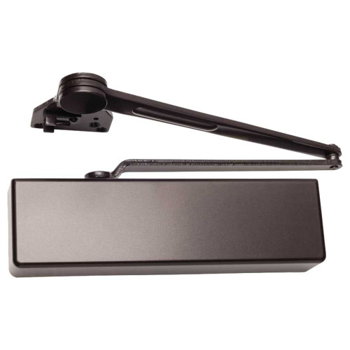 Falcon SC71A DS DKB Grade 1 Heavy Duty Surface Door Closer Dead Stop Arm Push Side Parallel Arm Mount Size 1 to 6 Full Plastic Cover Dark Bronze Finish Non-Handed SC71A DS DKB