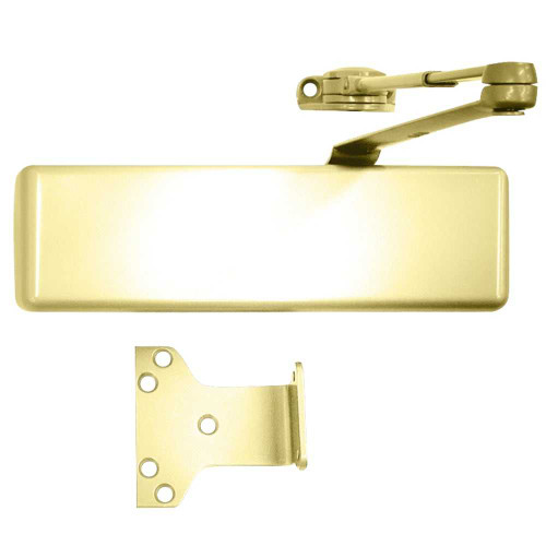 LCN 4040XP-Hw/PA LH 632 Grade 1 Surface Door Closer Hold Open Arm PA Shoe Push or Pull Side Mounting 120 Degree Swing Adjustable Size 1-6 Metal Cover Bright Brass Finish Left-Handed 4040XP-Hw/PA LH 632