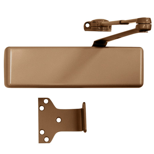 LCN 4040XP-Hw/PA 691 Grade 1 Surface Door Closer Hold Open Arm PA Shoe Push or Pull Side Mounting 120 Degree Swing Adjustable Size 1-6 Plastic Cover Light Bronze Painted Finish Non-Handed