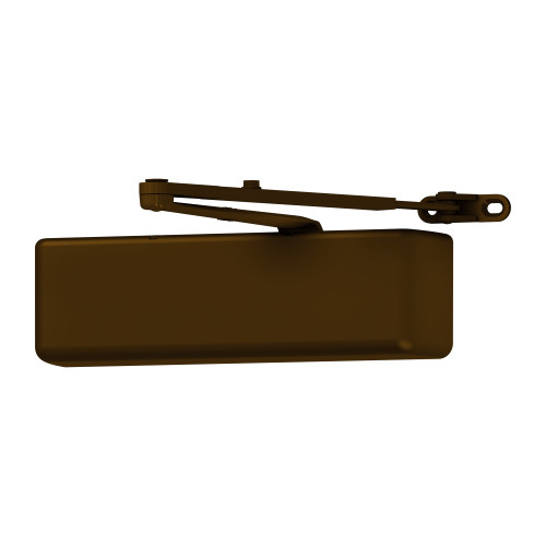 LCN 4040XP-LONG 695 Grade 1 Surface Door Closer Long Arm Push Side Mounting 120 Degree Swing Adjustable Size 1-6 Plastic Cover Dark Bronze Painted Finish Non-Handed