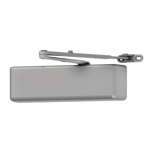 LCN 4040XP-REG LH 689 MC Grade 1 Surface Door Closer Regular Arm Push or Pull Side Mounting 120 Degree Swing Adjustable Size 1-6 Metal Cover Aluminum Painted Finish Left-Handed