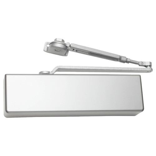 Falcon SC71A HwPA AL Grade 1 Heavy Duty Surface Door Closer Hold Open Arm Push or Pull Side Tri Mount Size 1 to 6 Full Plastic Cover Aluminum Painted Finish Non-Handed
