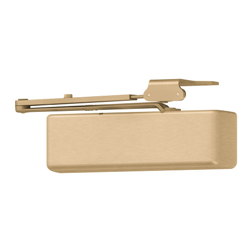 LCN 4040XP-Rw/PA LH 633 Grade 1 Surface Door Closer Regular Arm PA Shoe Push or Pull Side Mounting 120 Degree Swing Adjustable Size 1-6 Metal Cover Satin Brass Finish Left-Handed