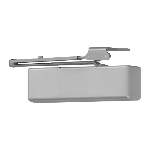 LCN 4040XP-RW/PA RH 689 MC SRI Grade 1 Surface Door Closer Regular Arm PA Shoe Push or Pull Side Mounting 120 Degree Swing Adjustable Size 1 to 6 Set to 3 Metal Cover Special Rust Inhibitor Right-Handed Aluminum Painted Finish