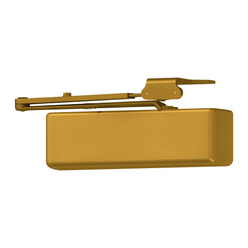 LCN 4040XP-RW/PA RH 696 MC Grade 1 Surface Door Closer Regular Arm PA Shoe Push or Pull Side Mounting 120 Degree Swing Adjustable Size 1-6 Metal Cover Satin Brass Painted Finish Right-Handed