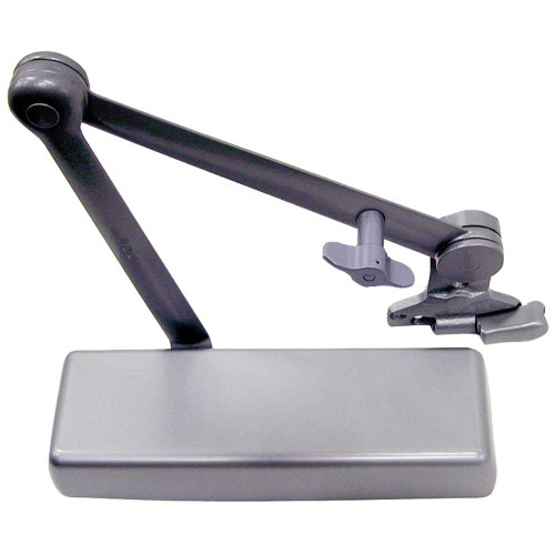 LCN 4040XP-SHCUSH RH 689 MC Grade 1 Surface Door Closer Spring Cush Hold Open Arm Push Side Mounting 110 Degree Swing Adjustable Size 1-6 Metal Cover Aluminum Painted Finish Right-Handed 4040XP-SHCUSH RH 689 MC