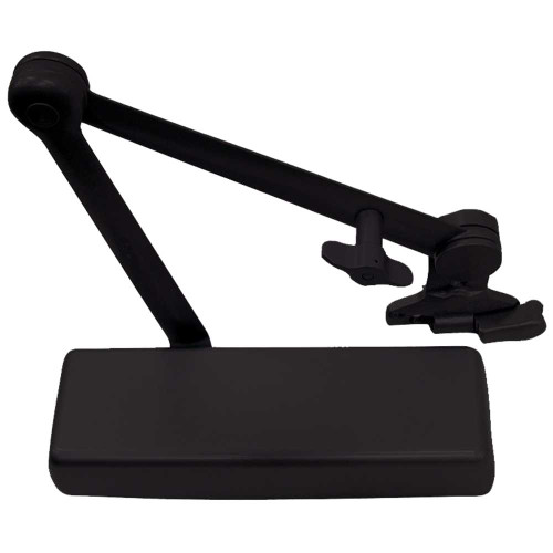 LCN 4040XP-SHCUSH RH 693 MC Grade 1 Surface Door Closer Spring Cush Hold Open Arm Push Side Mounting 110 Degree Swing Adjustable Size 1-6 Metal Cover Black Painted Finish Right-Handed 4040XP-SHCUSH RH 693 MC