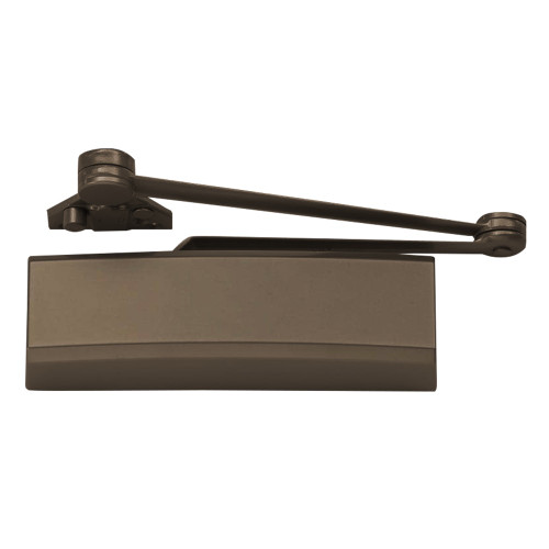 LCN 4050A-CUSH 695 4050A Series Grade 1 Door Closer Cush-N-Stop Arm Push Side Mounting 110 Degree Swing Adjustable Size 1 to 6 Set to 3 Plastic Cover Non-Handed Dark Bronze Painted Finish