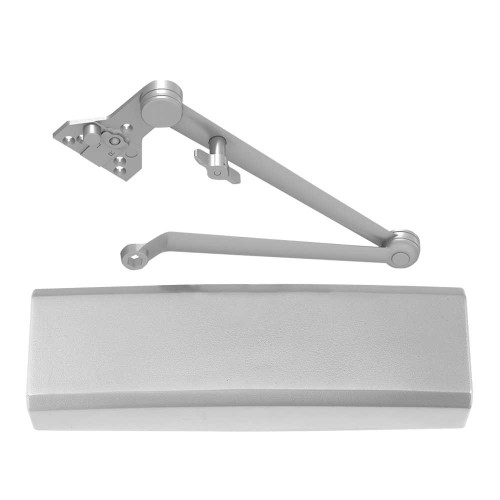 LCN 4050A-HCUSH 689 SRI 4050A Series Grade 1 Door Closer Hold Open Cush-N-Stop Arm Push Side Mounting 110 Degree Swing Adjustable Size 1 to 6 Set to 3 Plastic Cover Special Rust Inhibitor Non-Handed Aluminum Painted Finish 4050A-HCUSH 689 SRI