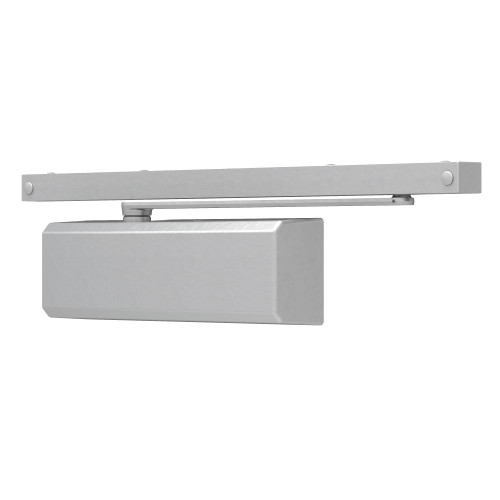 LCN 4050AT-STD 689 4050AT Series Grade 1 Door Closer Standard Track 180 Degree Swing Adjustable Size 1 to 4 Set to 3 Plastic Cover Non-Handed Aluminum Painted Finish 4050AT-STD 689