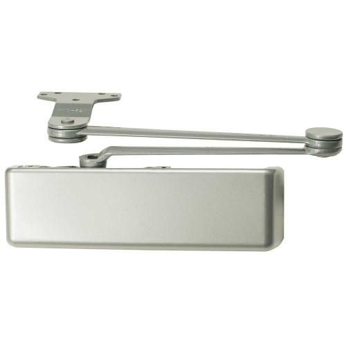 LCN 4111-EDA LH 652 Grade 1 Surface Door Closer Extra Duty Arm Push Side Parallel Arm Mounting 180 Deg Swing Size 1 to 5 Full Plastic Cover Satin Chrome Finish Left-Handed 4111-EDA LH 652