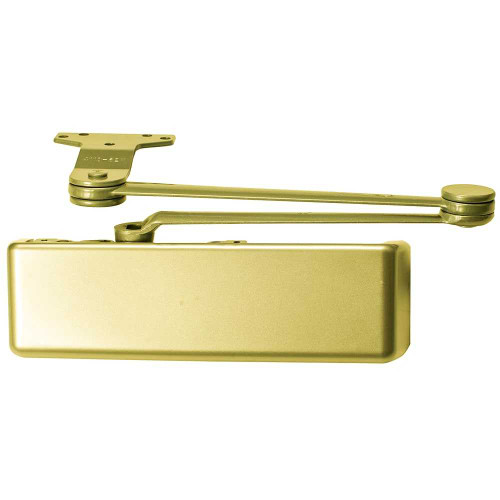 LCN 4111-EDA RH 633 Grade 1 Surface Door Closer Extra Duty Arm Push Side Parallel Arm Mounting 180 Deg Swing Size 1 to 5 Full Plastic Cover Satin Brass Finish Right-Handed 4111-EDA RH 633