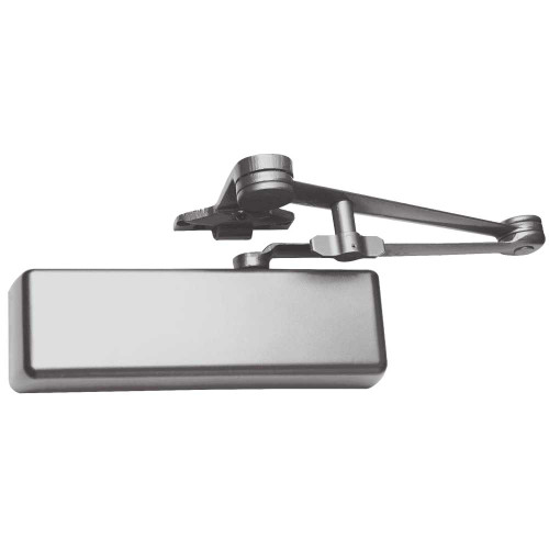 LCN 4111-HCUSH LH 689 MC Grade 1 Surface Door Closer Hold Open Cush-N-Stop Arm Push Side Parallel Arm Mounting 110 Deg Swing Size 1 to 5 Full Metal Cover Aluminum Painted Finish Left-Handed 4111-HCUSH LH 689 MC