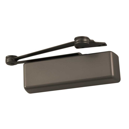 LCN 4111-HEDA RH 616 DEL Grade 1 Surface Door Closer Hold Open Extra Duty Arm Push Side Parallel Arm Mounting 180 Deg Swing Size 1 to 5 Full Plastic Cover Delayed Action Satin Bronze Blackened Satin Relieved Clear Coated Finish Right-Handed 4111-HEDA RH 616 DEL