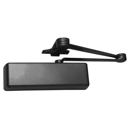 LCN 4111-SCUSH RH 693 Grade 1 Surface Door Closer Spring Cush-N-Stop Arm Push Side Parallel Arm Mounting 110 Deg Swing Size 1 to 5 Full Plastic Cover Black Finish Right-Handed 4111-SCUSH RH 693