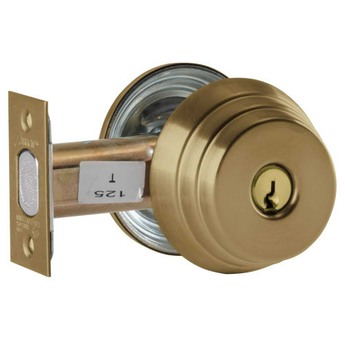 Arrow E61 5A Grade 2 Single Cylinder Deadlock Conventional Cylinder Antique Brass Finish Field Reversible E61 5A